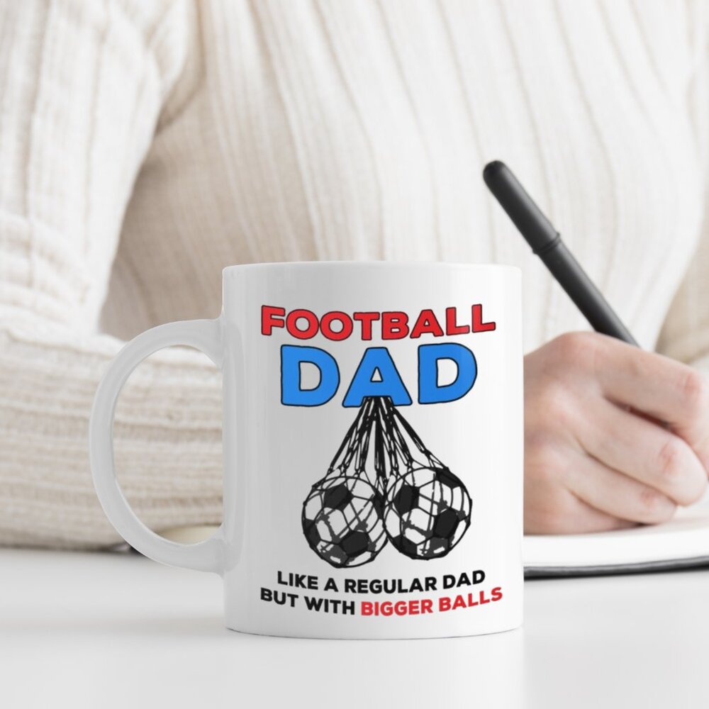 Funny 11oz White Mug for Stepdad – Football Dad - Funny Gift For Dad